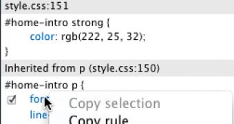 You can copy rules in the Firefox 13 style editor