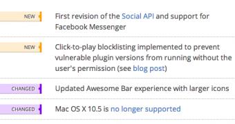 Firefox 17 changelog (screenshot)