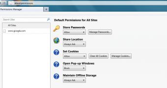Data Management tool in Firefox 6 Aurora