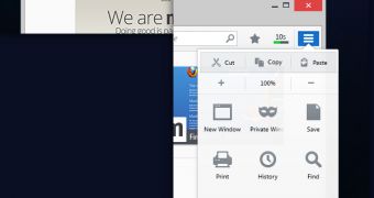 Recent Firefox Australis builds on Windows 8