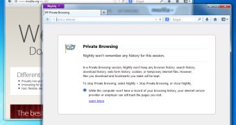 Activating per-window private browsing in Firefox