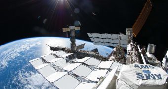 The AMS bolted to the side of the ISS