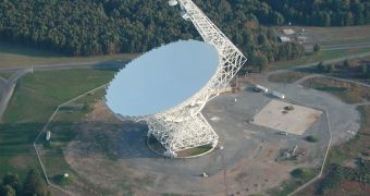 The Green Bank radio telescope used in the survey