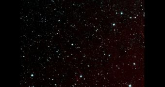 NEOWISE image showing a patch of sky in the Pisces Constellation