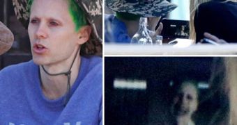 Jared Leto shows friend a photo of himself as The Joker, on the set of “Suicide Squad”
