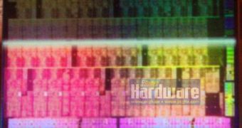 Die shot of Intel's Larrabee chip