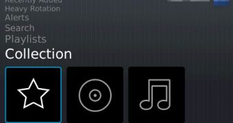 The upcoming Rdio app for BlackBerry