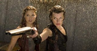 Ali Larter and Milla Jovovich in brand-new “Resident Evil: Afterlife” movie still