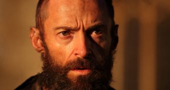Hugh Jackman in character, as Jean Valjean in the upcoming “Les Miserables”