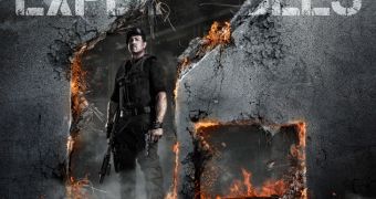 Sylvester Stallone stands alone in the first teaser poster for “The Expendables 2”