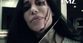 Screencap from Nadya Suleman’s debut in the movies, “Millennium”