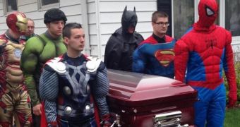 Six superheroes served as pallbearers at Brayden Denton's funeral