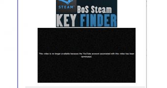 Bogus Steam Key Finder website (click to see full)