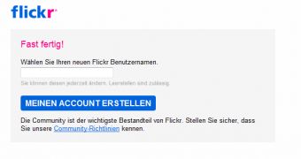 Wilhelm was greeted by a page asking him to create a new Flickr account