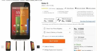 Moto G sees a discount in India, in exchange for an old device