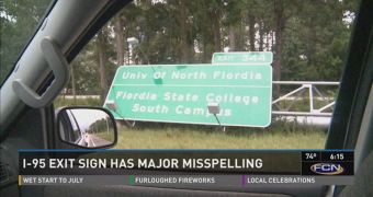 “Florida” misspelling prompts sign return
