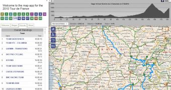 The Bing Maps app for the 2010 Tour de France