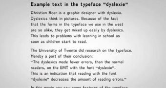 Font allegedly makes it easier for dyslexics to read