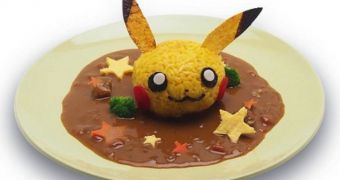 Beef curry with carrot-tumeric rice Pikachu