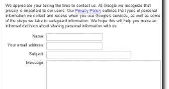 Google contact form