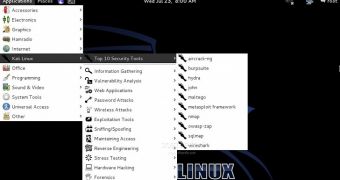 Kali Linux 1.0.8 desktop