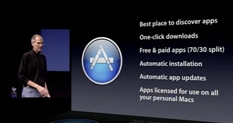 Steve Jobs announcing the Mac App Store