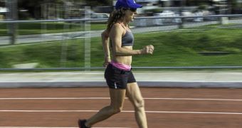 Laura Cattivera runs backwards because she suffers from a rare neurological condition called focal dystonia