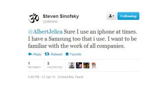 Sinfosky uses an iPhone every once in a while