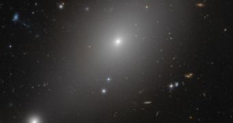 It appears that ESO 306-17 is surrounded by other galaxies but the bright galaxies at bottom left are thought to be in the foreground, not at the same distance in the sky