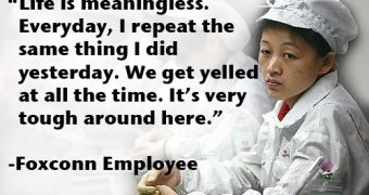 Pictured below is a statement provided by a 21-year-old Foxconn employee last year as investigations took place regarding a wave of suicides across the electronics company's facilities (note that said employee is not the one in the picture)