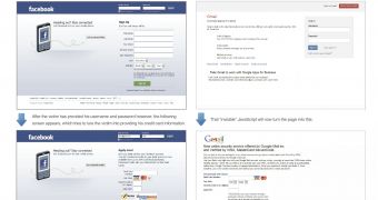 Fake Facebook and Gmail login pages