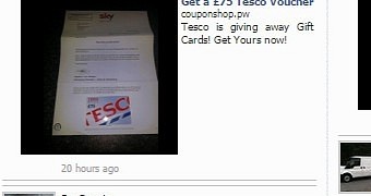 Facebook users sharing the fake Tesco offer