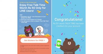 LINE Messenger free talk time offer