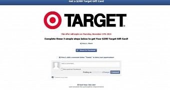 Scammy page hosting fake offer for Target voucher