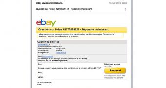 eBay phishing scam targeting French users