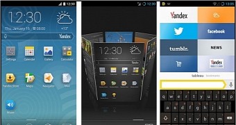 Yandex search engine default on an Android phone