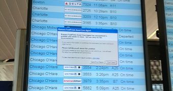 Windows error on departures board