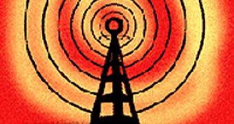 Representation of a tower emmiting radio signals
