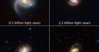 Image showing four spiral galaxies in different stages of evolution