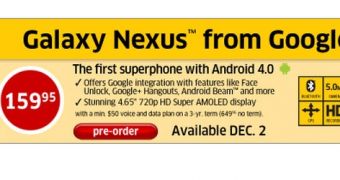 Galaxy Nexus Pre-Orders Available in Canada via ”The Source” Beginning December 2