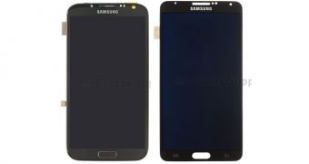 Galaxy Note III's front panel next to Galaxy Note II's