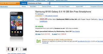 Samsung Galaxy S II at Amazon UK