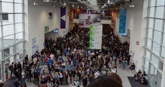 Gamescom 2014's halls on its first public day