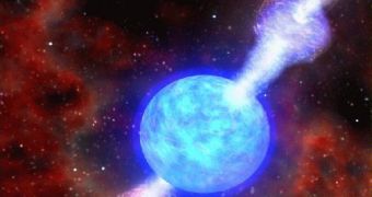 Artistic impression of a twin jet axial gamma-ray burst