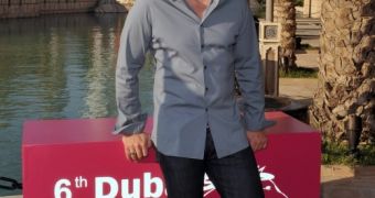 Gerard Butler arrives at the Dubai International Film Festival to receive International Star of the Year award from Variety magazine