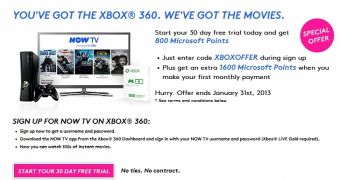 Try out Now TV and get free MS Points