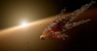 Massive dust eruption in space likely caused by asteroid collision