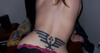 Girl Tattoos Huge Zelda Symbol