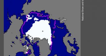 Sea ice extent for August 2012, the lowest since 1979