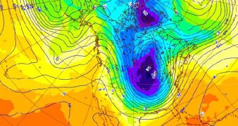 The Polar Vortex is currently residing above the continental United States